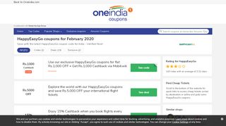
                            4. Rs 800 OFF with Happyeasygo coupons | February 2019