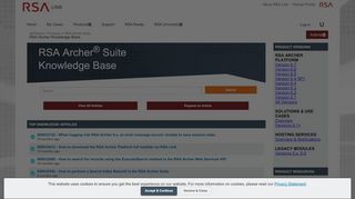 
                            6. RSA Archer Knowledge Base | RSA Link