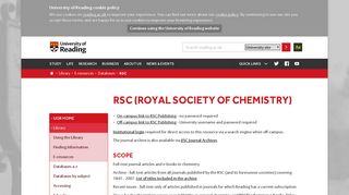 
                            10. RSC (Royal Society of Chemistry) – University of Reading