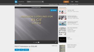 
                            12. RSCIT Admission on SOLAR - SlideShare