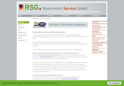 
                            12. RSG | Service für Reservisten | Bekleidung - Personalshop