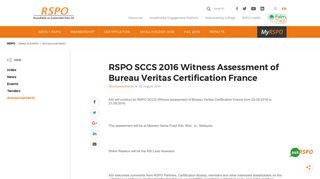 
                            8. RSPO SCCS 2016 Witness Assessment of Bureau Veritas Certification ...