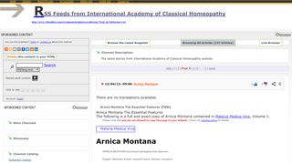 
                            11. RSS Feeds from International Academy of Classical Homeopathy