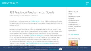 
                            9. RSS Feeds von Feedburner zu Google | MARKTPRAXIS