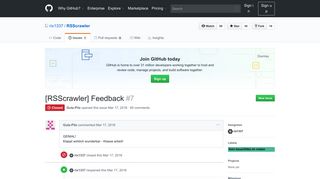 
                            7. [RSScrawler] Feedback · Issue #7 · rix1337/RSScrawler · GitHub