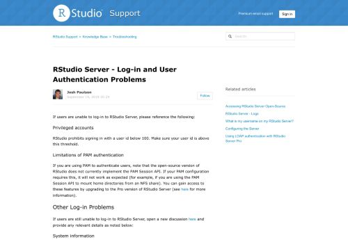 
                            1. RStudio Server - Log-in and User Authentication Problems – RStudio ...