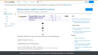 
                            5. Rstudio-server unable to connect to service - Stack Overflow