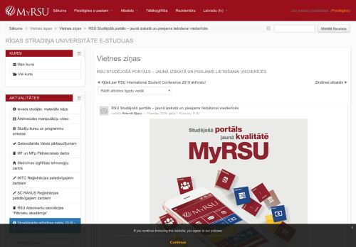 
                            7. RSU e-studijas: Improved RSU Student Portal launched, now ...