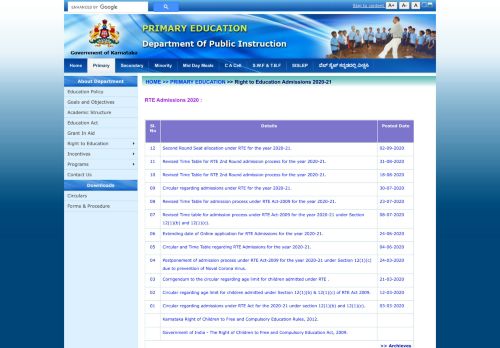 
                            9. RTE Admissions 2018-19 - School Education