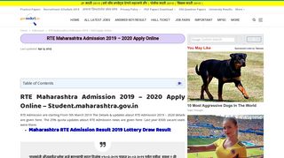 
                            5. RTE Maharashtra Admission 2019 - 2020 Apply Online - GovNokri