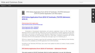 
                            13. RTE Online Application Form 2018-19 Tamilnadu | TN RTE Admission ...