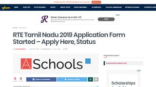 
                            7. RTE Tamil Nadu 2019 Online Application Form, Status | AglaSem ...