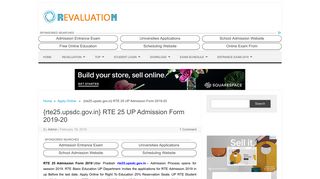 
                            11. {rte25.upsdc.gov.in} RTE 25 UP Admission Form 2019-20