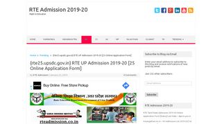 
                            5. {rte25.upsdc.gov.in} RTE UP Admission 2019-20 [25 Online ...