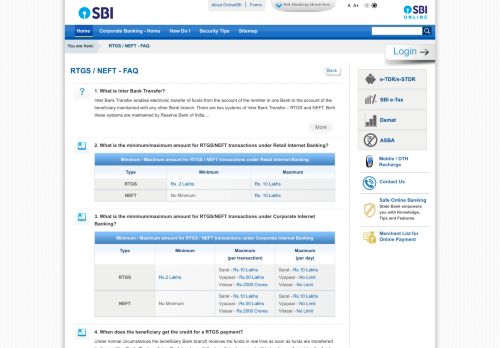 
                            2. RTGS/NEFT - State Bank of India - Personal Banking