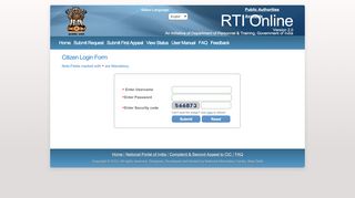 
                            2. RTI Online :: Citizen Login Form
