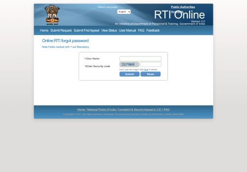 
                            3. RTI Online :: Online RTI Information System