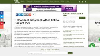 
                            12. RTIconnect adds back-office link to Radiant POS | QSRweb
