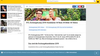 
                            5. RTL Dschungelcamp 2019 ⇒ Alle News | WEB.DE