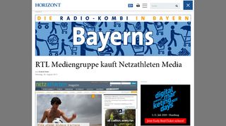 
                            12. RTL Mediengruppe kauft Netzathleten Media - Horizont