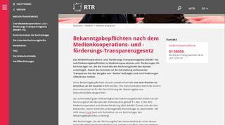 
                            3. RTR - Bekanntgabepflichten nach dem Medienkooperations- und ...
