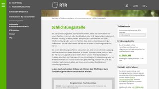 
                            5. RTR - Schlichtungsstelle