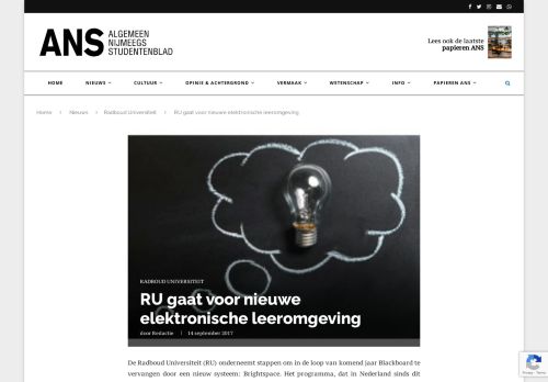 
                            9. RU gaat voor nieuwe elektronische leeromgeving - ANS-online