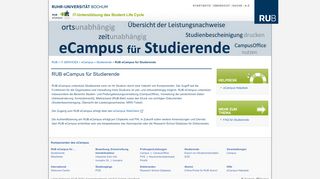 
                            4. RUB eCampus für Studierende - Verwaltung Ruhr-Universität Bochum