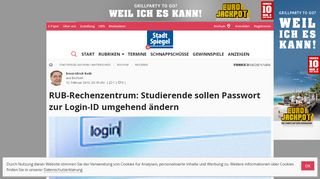 
                            5. RUB-Rechenzentrum: Studierende sollen Passwort zur Login-ID ...