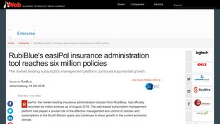 
                            4. RubiBlue's easiPol insurance administration tool reaches six million ...