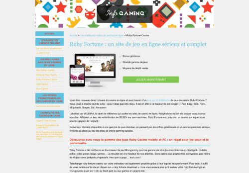 
                            9. Ruby Fortune | 750CHF de Bonus | Revue des jeux de ce casino en ...