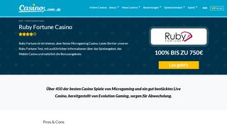 
                            5. Ruby Fortune Online Casino Test | Bis zu 750 Euro für neue Spieler