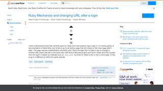 
                            3. Ruby Mechanize and changing URL after a login - Stack Overflow