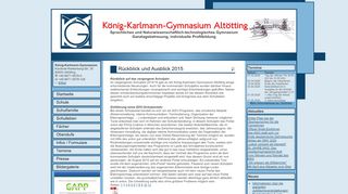 
                            9. Rückblick und Ausblick 2015 | König-Karlmann-Gymnasium Altötting