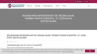 
                            9. Rückkehrer-Interview mit Dr. Regina Saum, Thermo Fisher Scientific ...