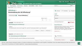 
                            6. Rückmeldung der HS Offenburg? - Forum - Studis Online