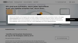 
                            2. Rückrufaktion Diesel Typ EA189 - Audi