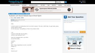 
                            5. Rudester.com social website spurs email Spam - Computing.Net