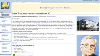 
                            11. Rudolf Röser Verlag und Informationsdienste AG – Stadtwiki Karlsruhe
