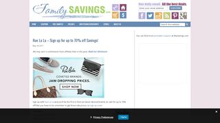 
                            13. Rue La La – Sign up for up to 70% off Savings! - FamilySavings