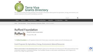 
                            10. Rufford Foundation | Terra Viva Grants Directory