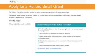 
                            2. Rufford Small Grants for Nature Conservation - Apply for a grant
