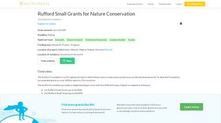 
                            7. Rufford Small Grants for Nature Conservation | Instrumentl