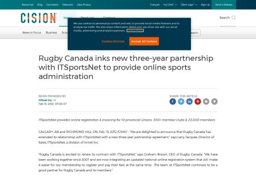
                            7. Rugby Canada inks new three-year partnership with ITSportsNet to ...