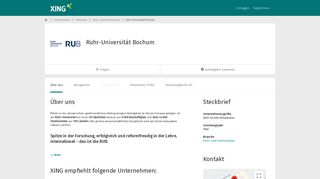 
                            12. Ruhr-Universität Bochum als Arbeitgeber | XING Unternehmen