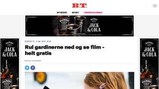 
                            5. Rul gardinerne ned og se film - helt gratis | BT Film og TV - www.bt.dk