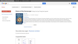 
                            6. Rulers of the Horoscope: Finding Your Way Through the Labyrinth - Google Books-Ergebnisseite