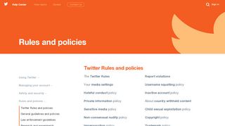 
                            3. Rules and policies - Twitter support