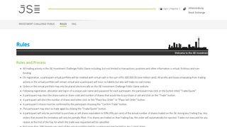 
                            5. Rules - JSE Challenge - JSE Virtual Trading Game