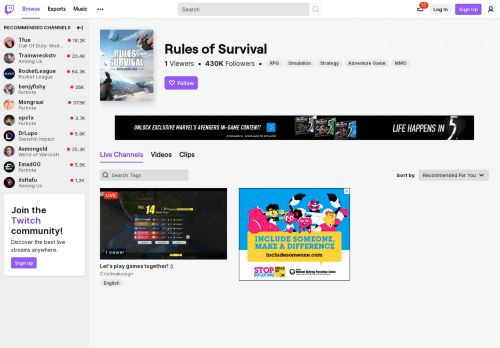 
                            13. Rules of Survival - Twitch